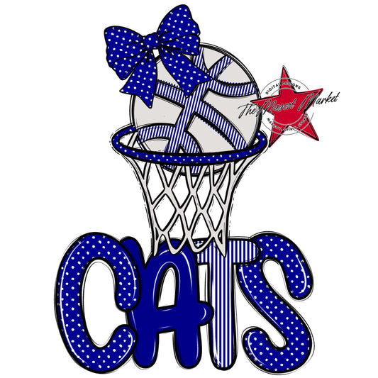 Cats Basketball Spirit Design-Blue