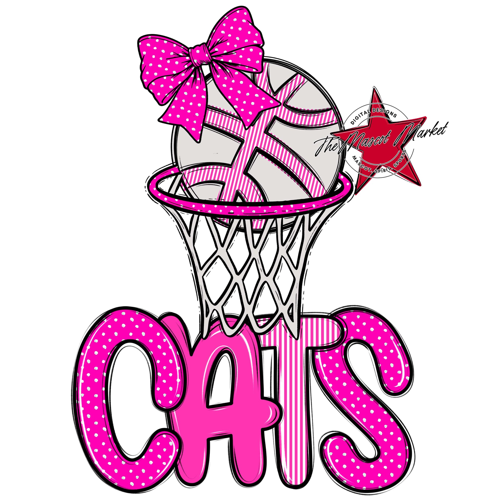 Cats Basketball Spirit Design-Pink