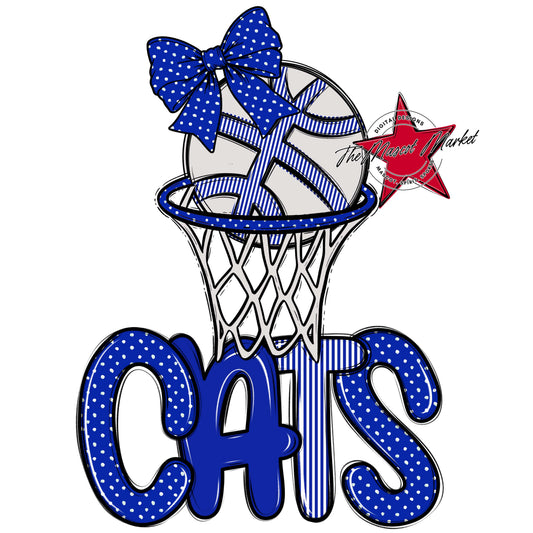 Cats Basketball Spirit Design-Royal Blue