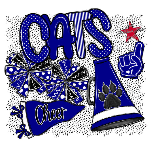 Cats Cheer Spirit-Blue