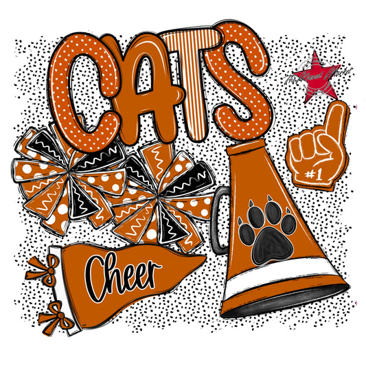 Cats Cheer Spirit-Burnt Orange