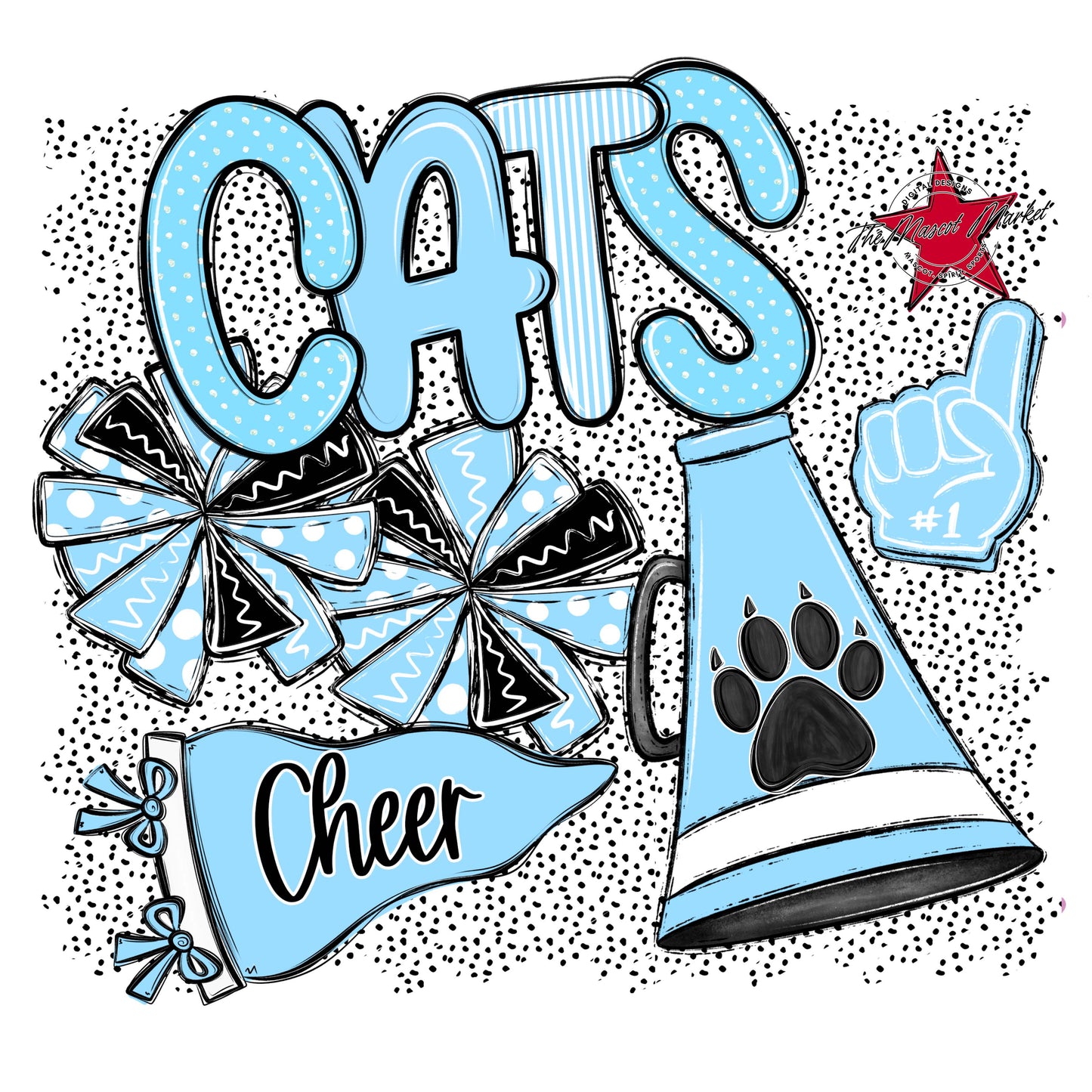 Cats Cheer Spirit-Columbia Blue