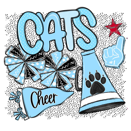 Cats Cheer Spirit-Columbia Blue