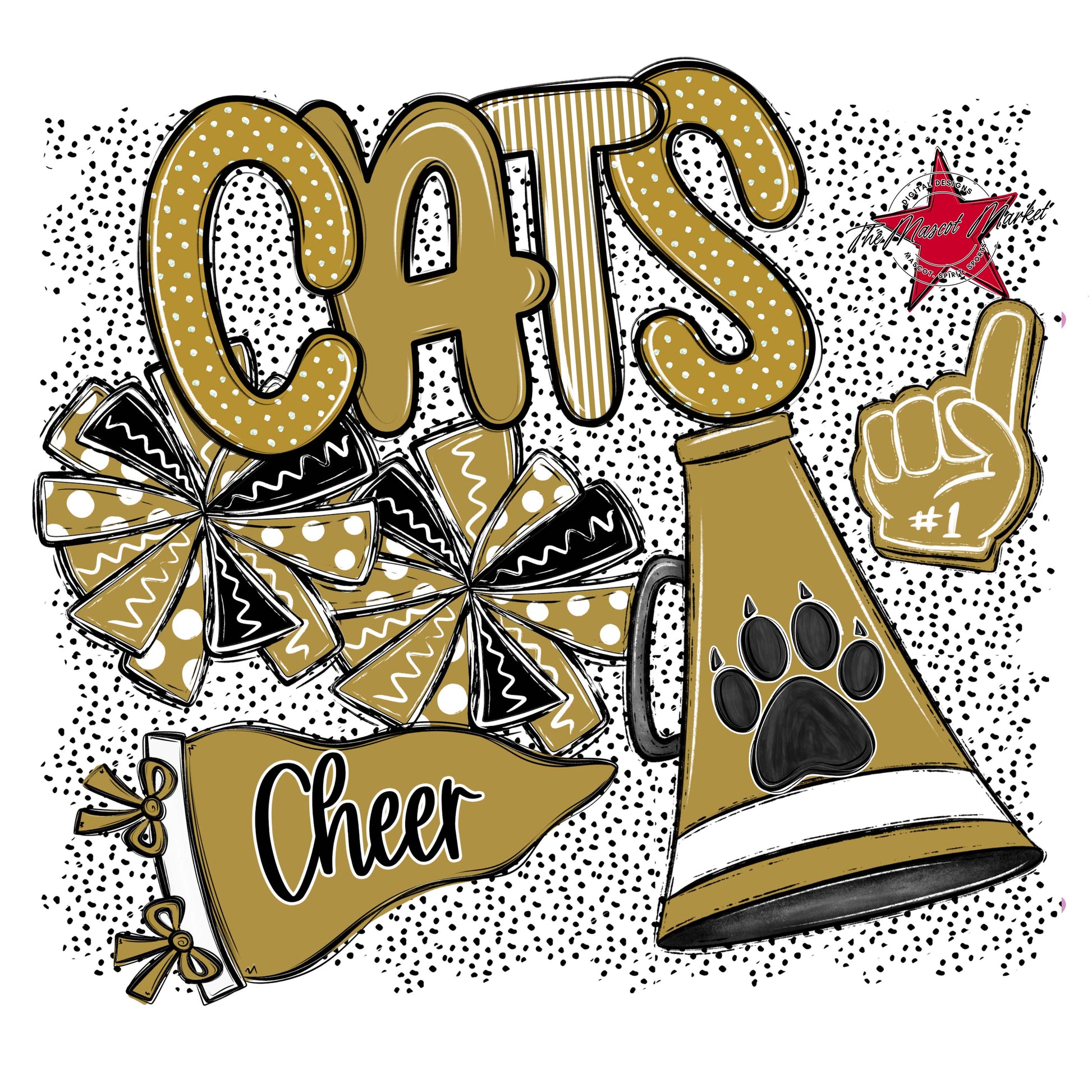 Cats Cheer Spirit-Gold