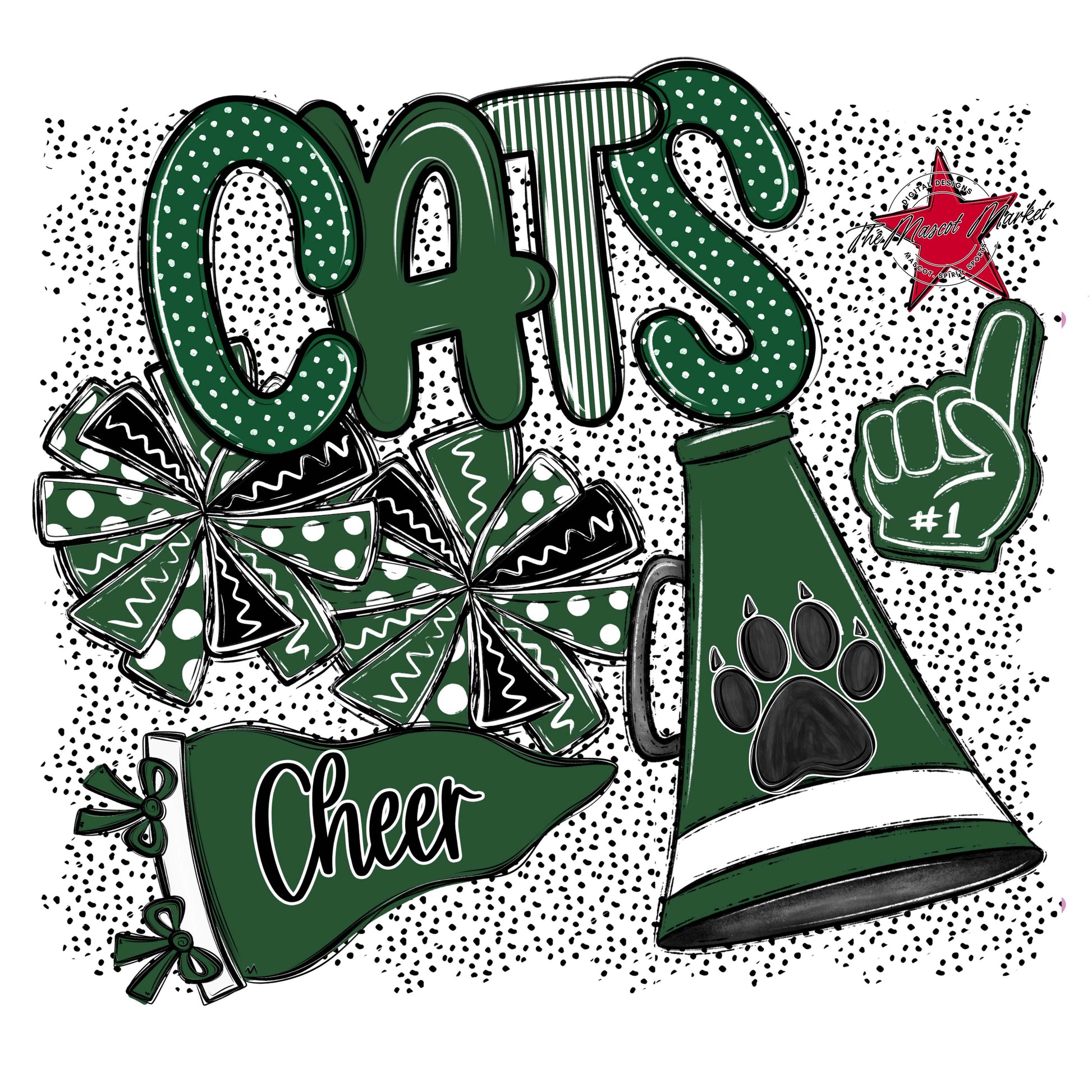 Cats Cheer Spirit-Green