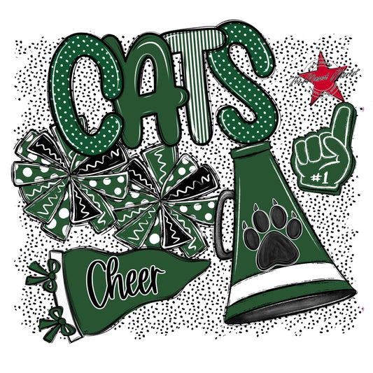 Cats Cheer Spirit-Green