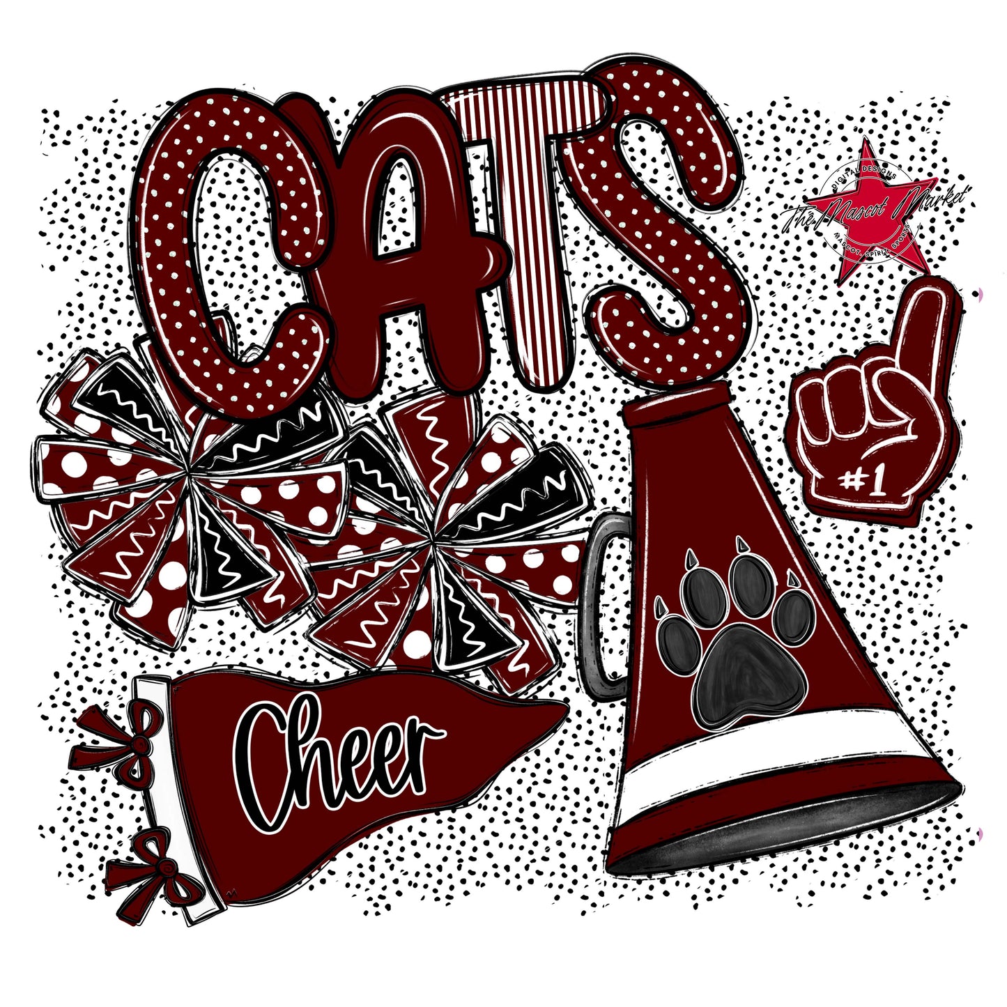Cats Cheer Spirit-Maroon