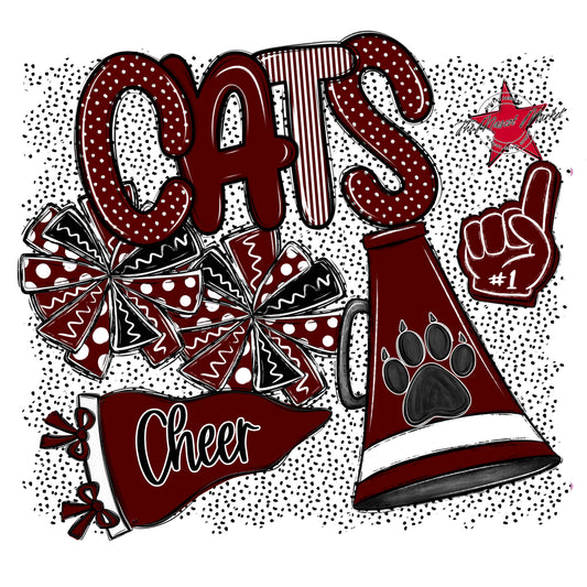 Cats Cheer Spirit-Maroon