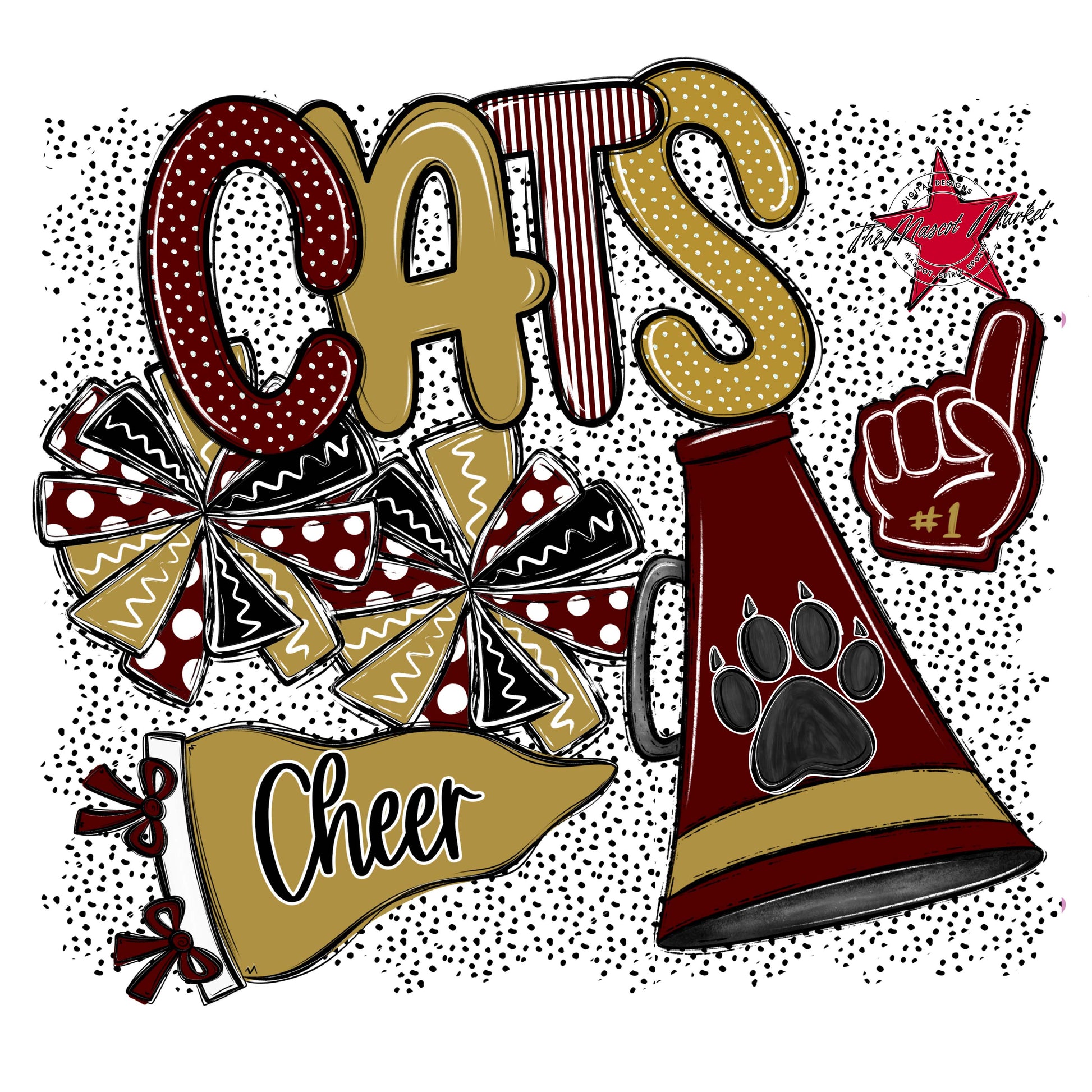 Cats Cheer Spirit-Maroon & Gold