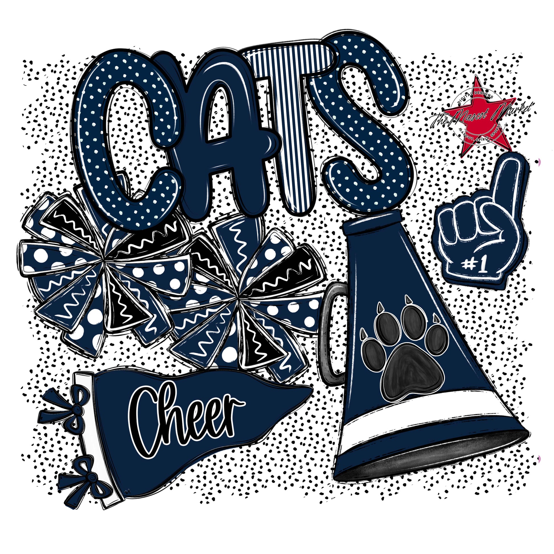 Cats Cheer Spirit-Navy