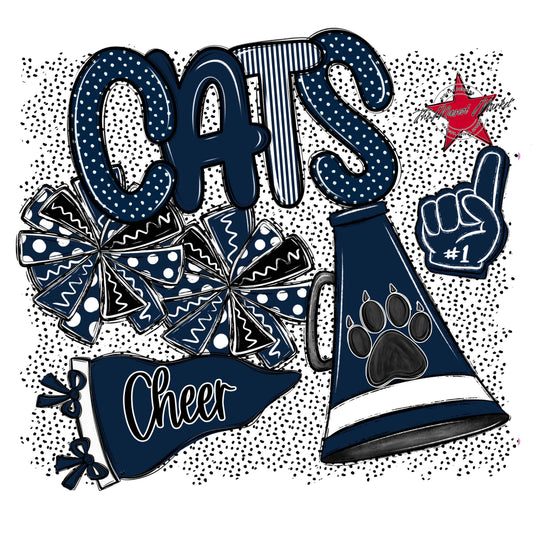 Cats Cheer Spirit-Navy
