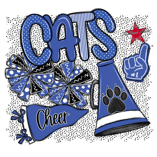 Cats Cheer Spirit-Off Blue