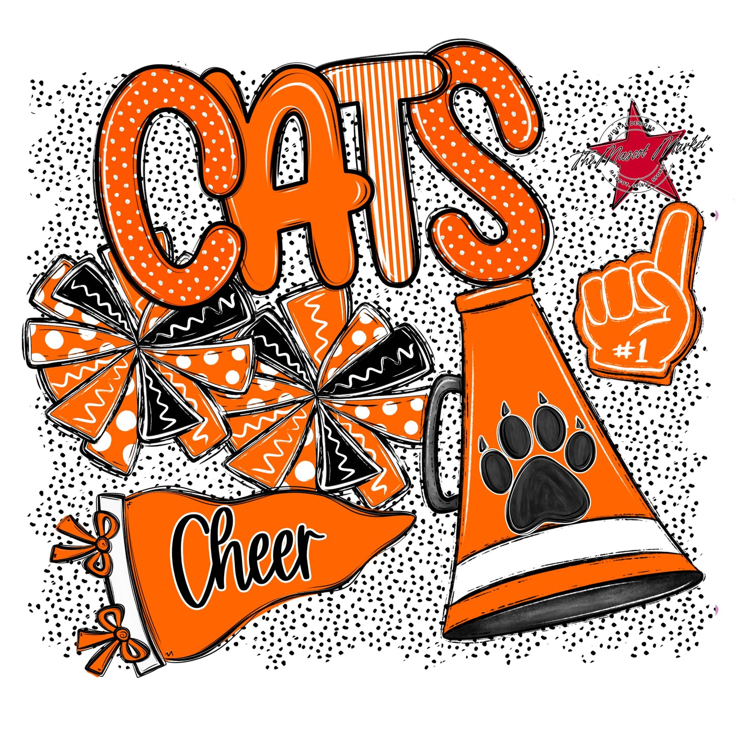 Cats Cheer Spirit-Orange