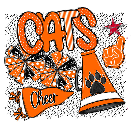 Cats Cheer Spirit-Orange