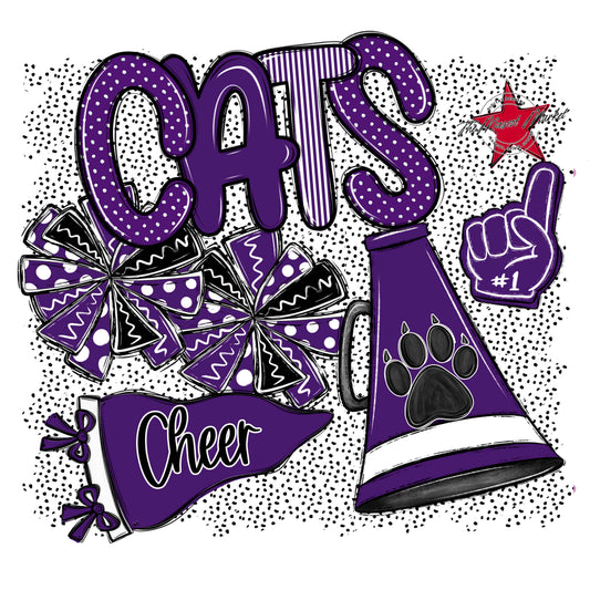 Cats Cheer Spirit-Purple