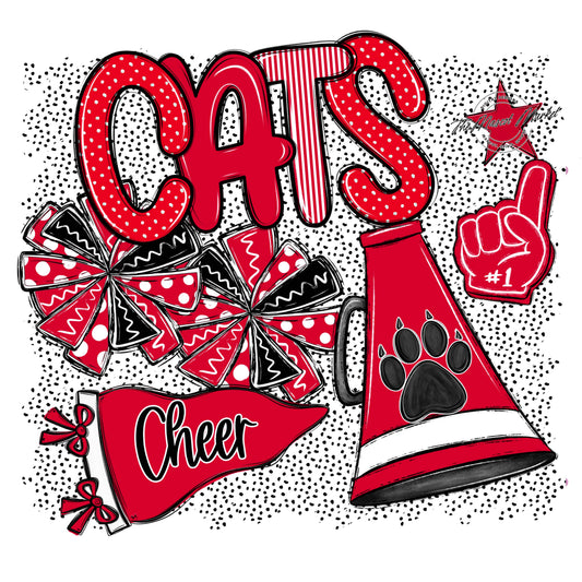 Cats Cheer Spirit-Red