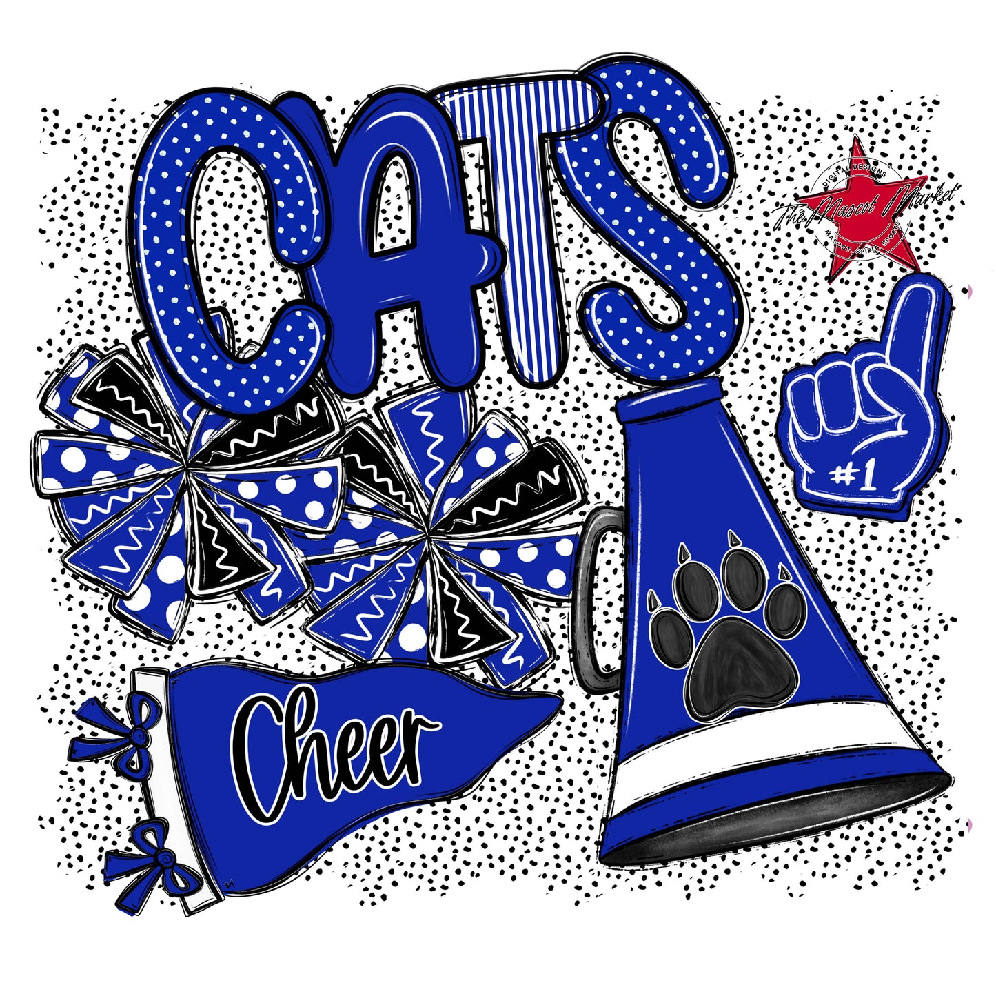 Cats Cheer Spirit-Royal Blue