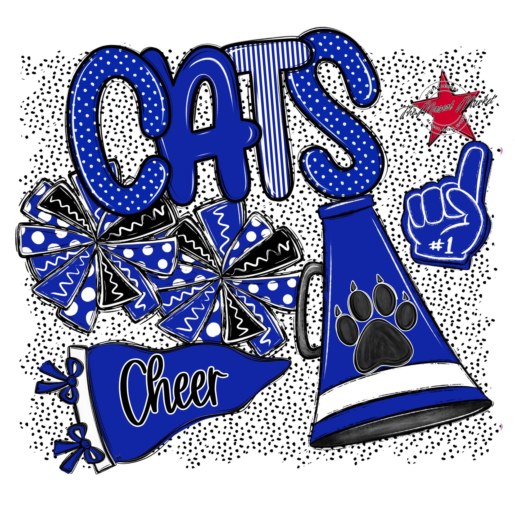 Cats Cheer Spirit-Royal Blue