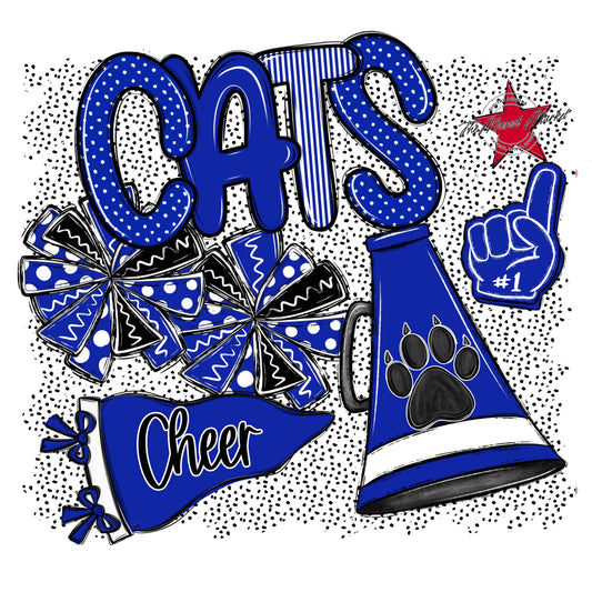 Cats Cheer Spirit-Royal Blue