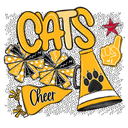 Cats Cheer Spirit-Yellow