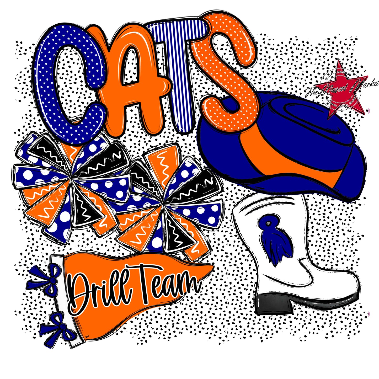 Cats Drillteam Spirit-Blue & Orange