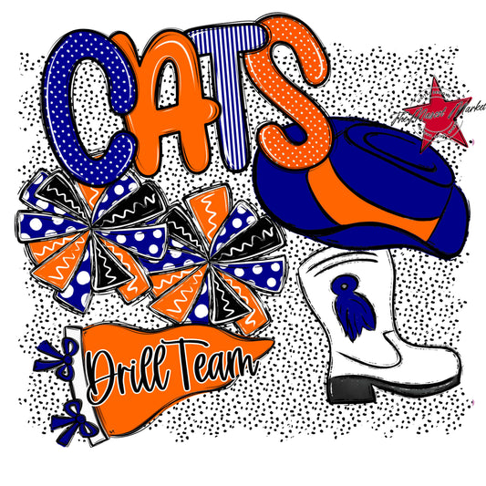 Cats Drillteam Spirit-Blue & Orange