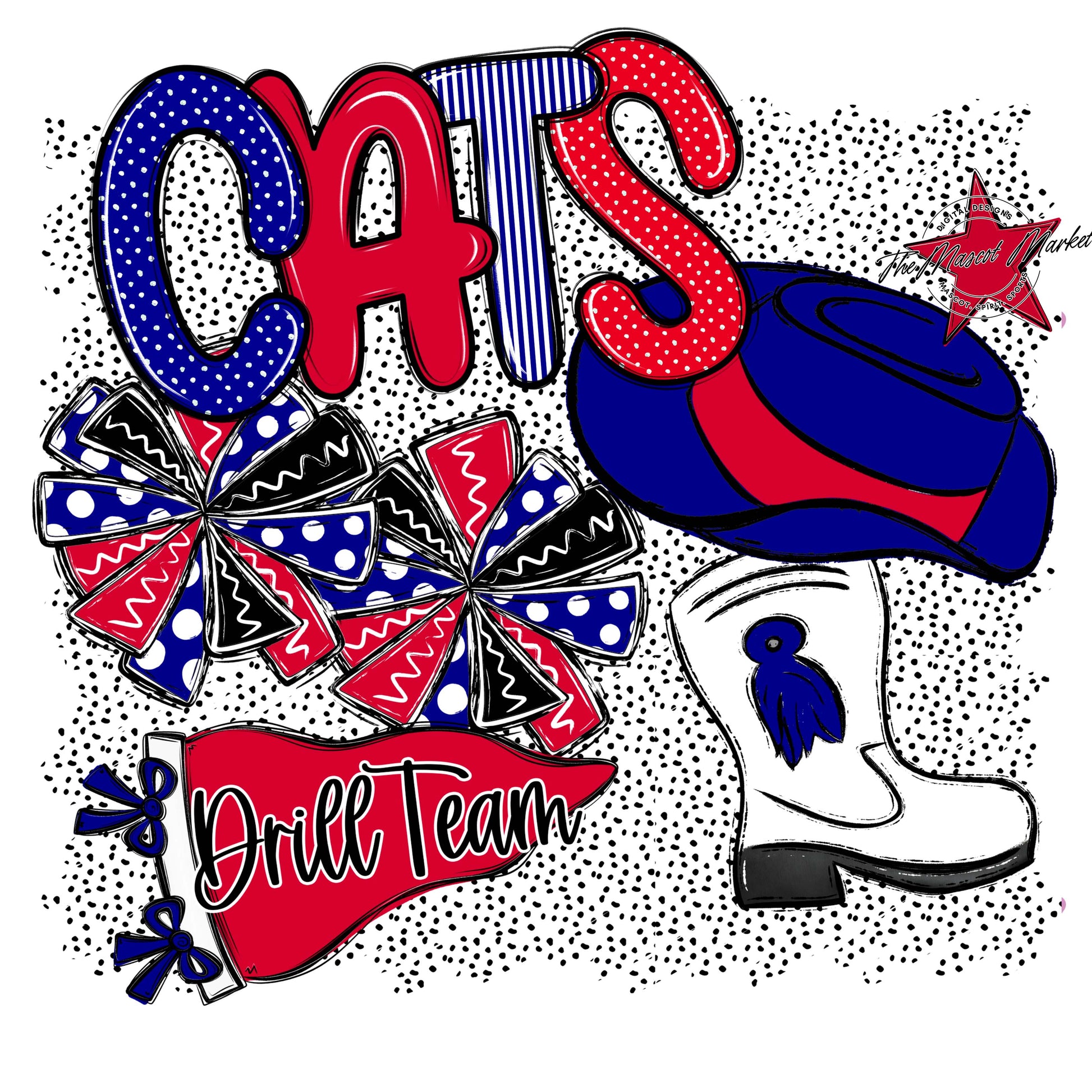 Cats Drillteam Spirit-Blue & Red
