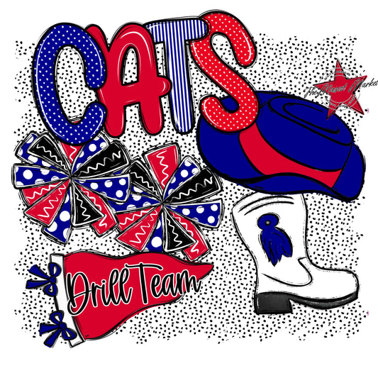 Cats Drillteam Spirit-Blue & Red