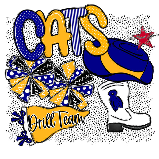 Cats Drillteam Spirit-Blue & Yellow