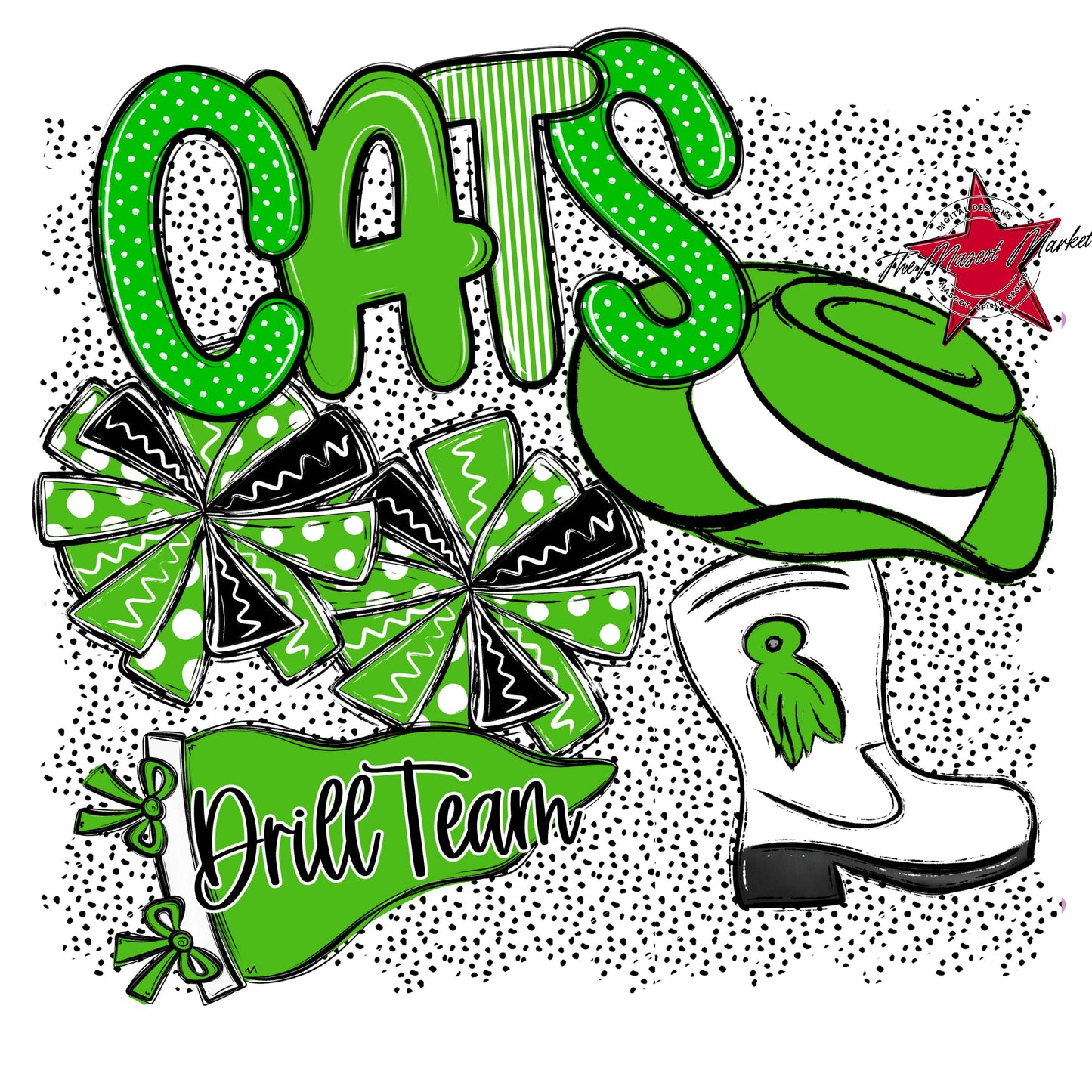 Cats Drillteam Spirit-Bright Green