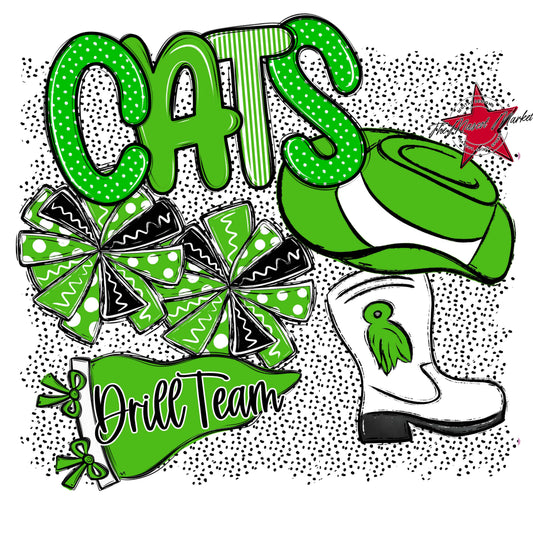 Cats Drillteam Spirit-Bright Green