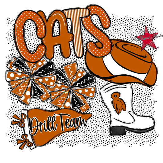 Cats Drillteam Spirit-Burnt Orange