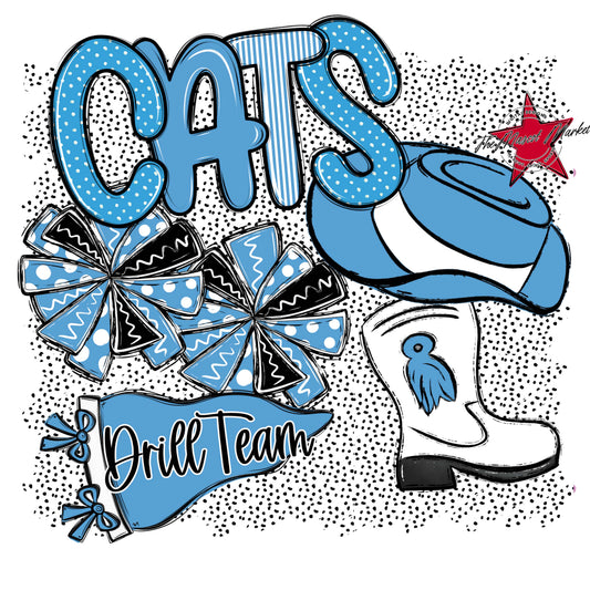 Cats Drillteam Spirit-Carolina Blue