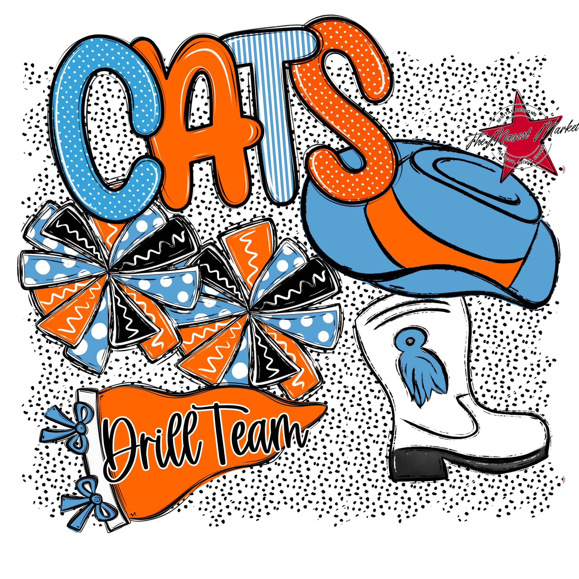 Cats Drillteam Spirit-Carolina Blue & Orange