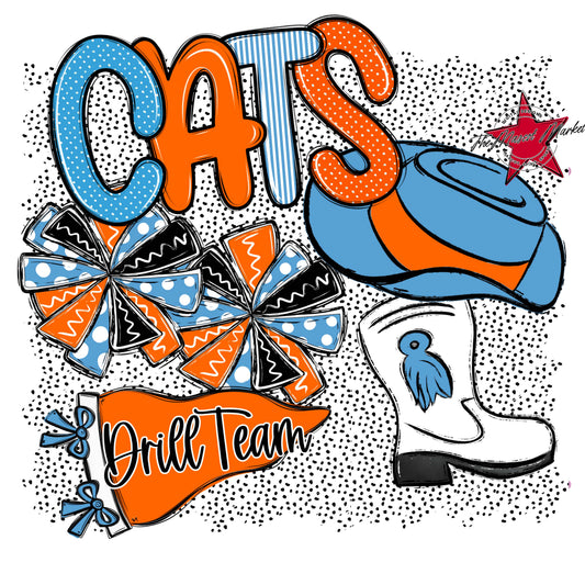 Cats Drillteam Spirit-Carolina Blue & Orange