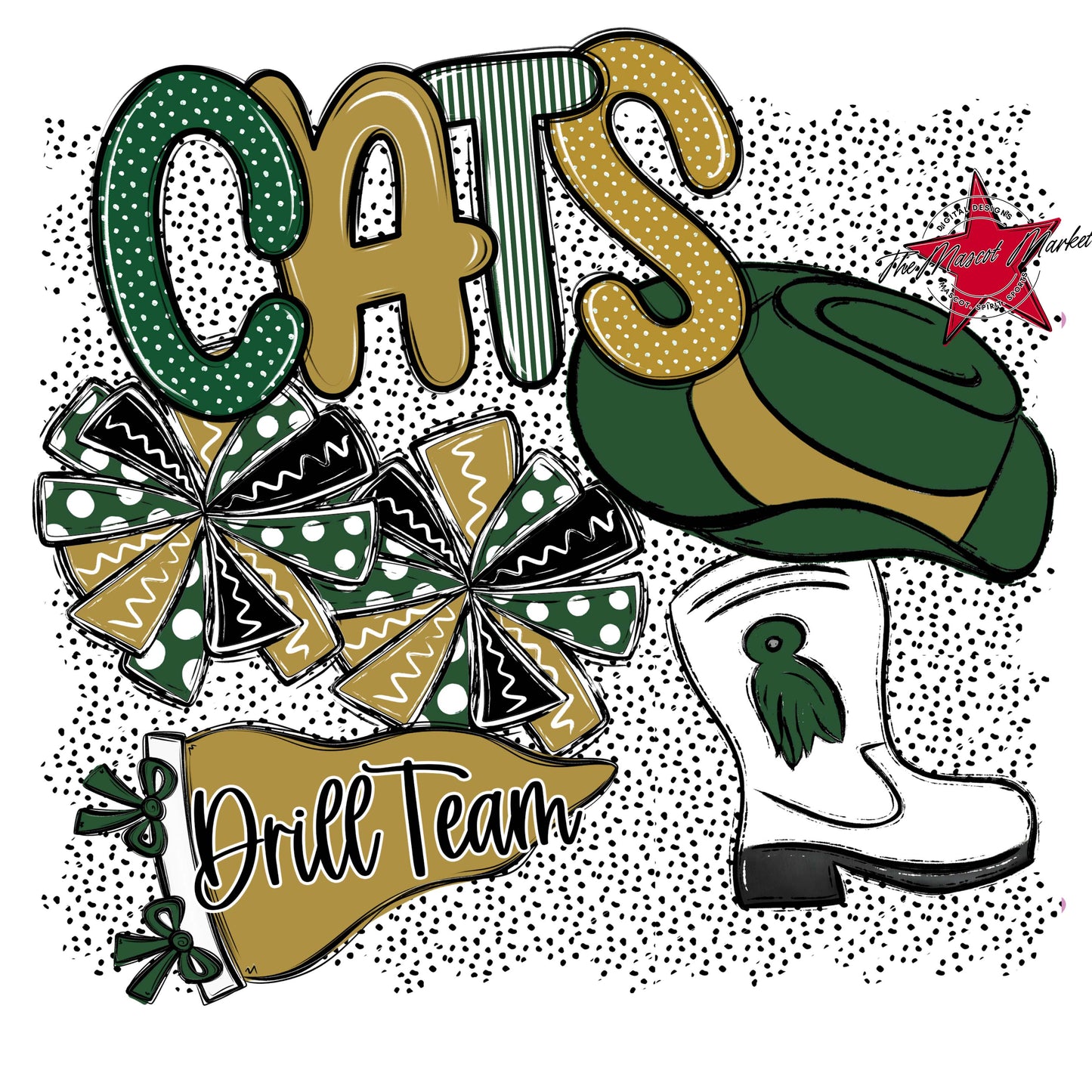 Cats Drillteam Spirit-Green & Gold