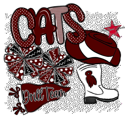 Cats Drillteam Spirit-Maroon