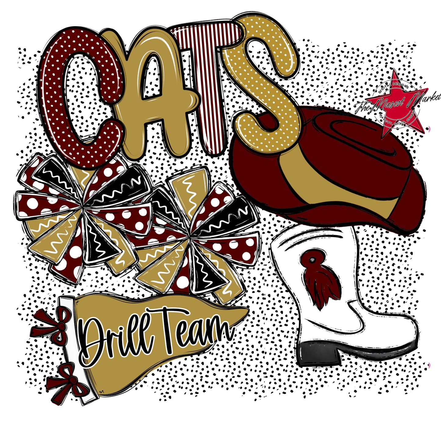Cats Drillteam Spirit-Maroon & Gold