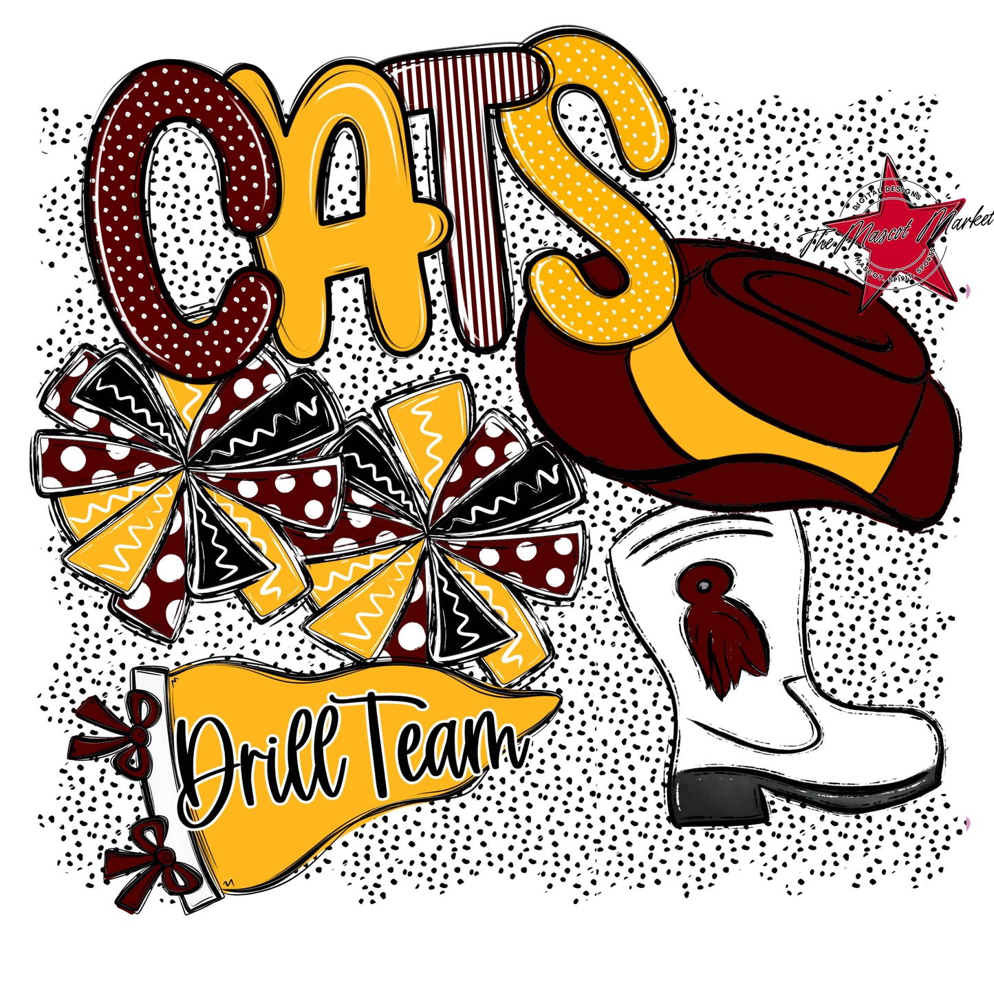 Cats Drillteam Spirit-Maroon & Yellow