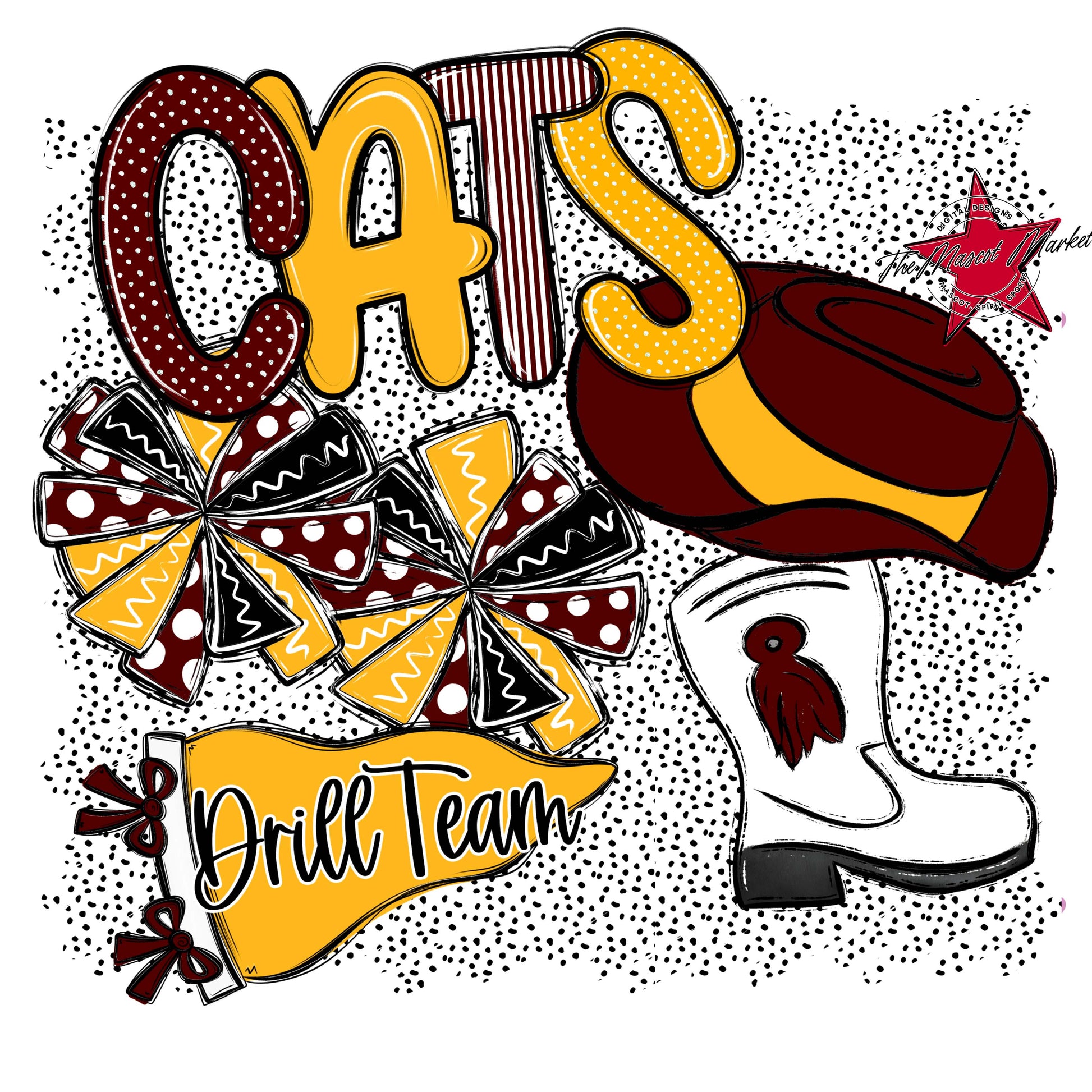 Cats Drillteam Spirit-Maroon & Yellow