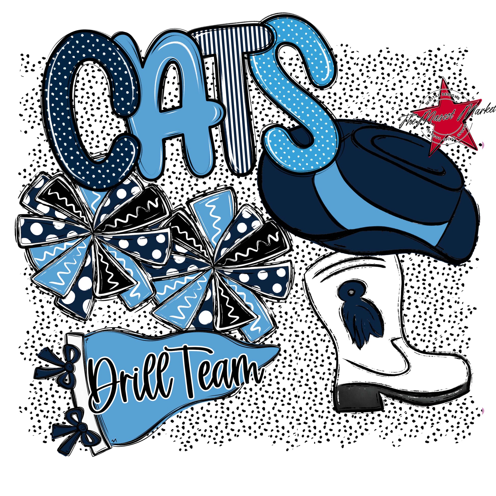 Cats Drillteam Spirit-Navy & Carolina Blue