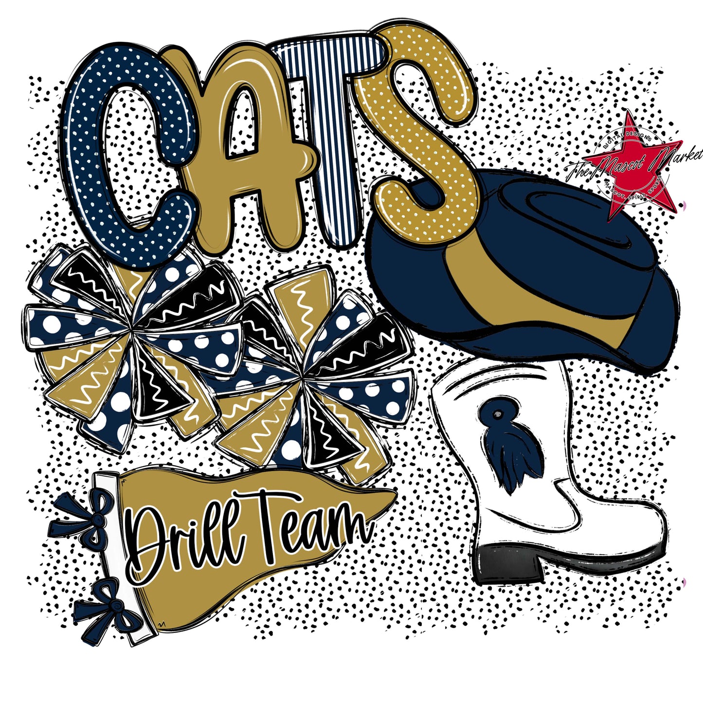 Cats Drillteam Spirit-Navy & Gold
