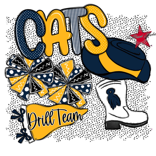 Cats Drillteam Spirit-Navy & Yellow