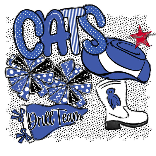 Cats Drillteam Spirit-Off Blue
