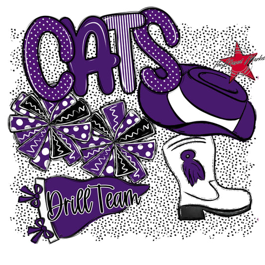 Cats Drillteam Spirit-Purple