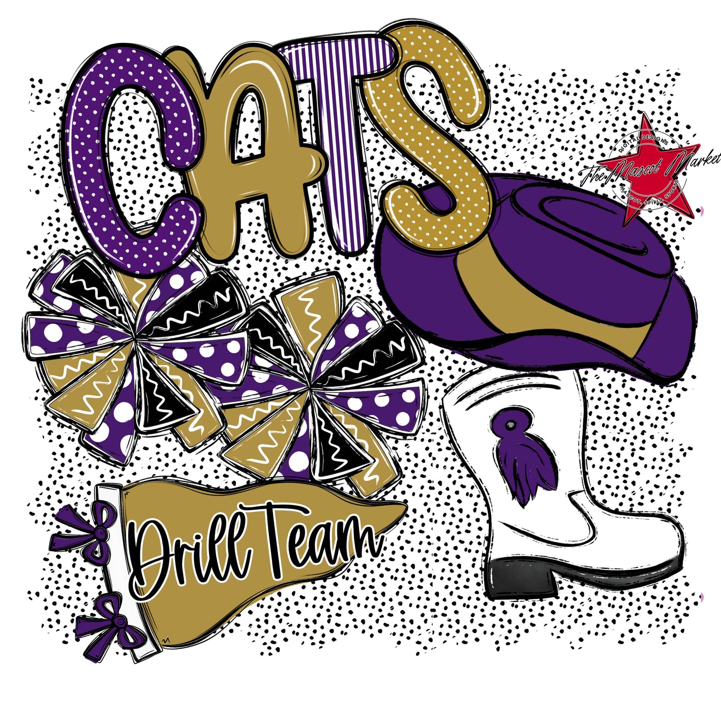 Cats Drillteam Spirit-Purple & Gold