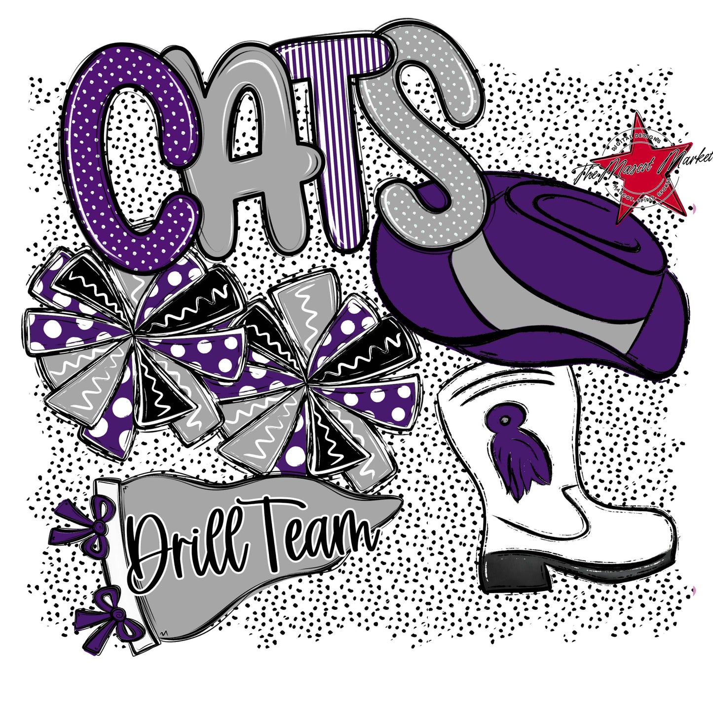 Cats Drillteam Spirit-Purple & Grey