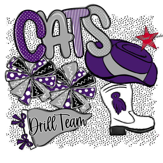 Cats Drillteam Spirit-Purple & Grey