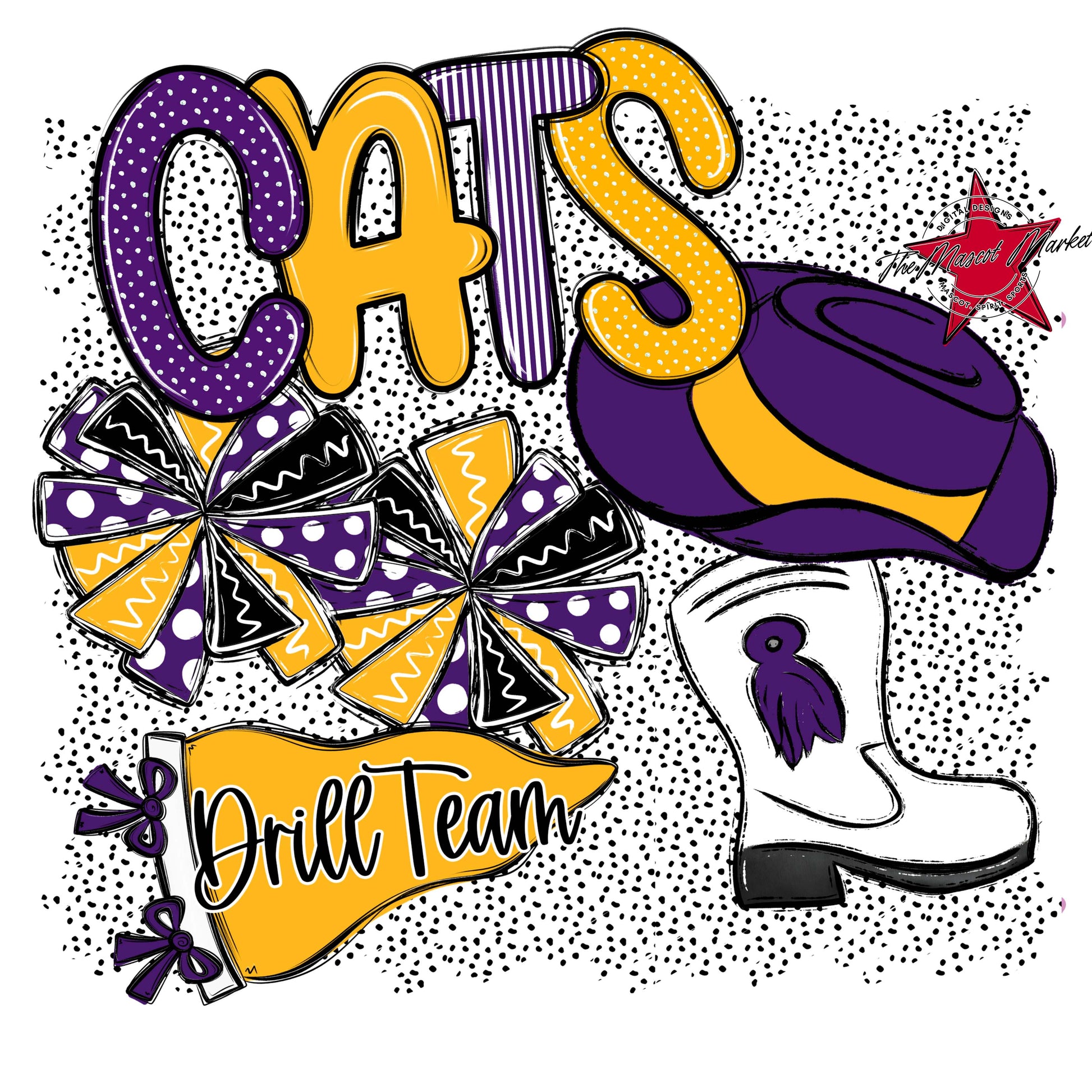 Cats Drillteam Spirit-Purple & Yellow