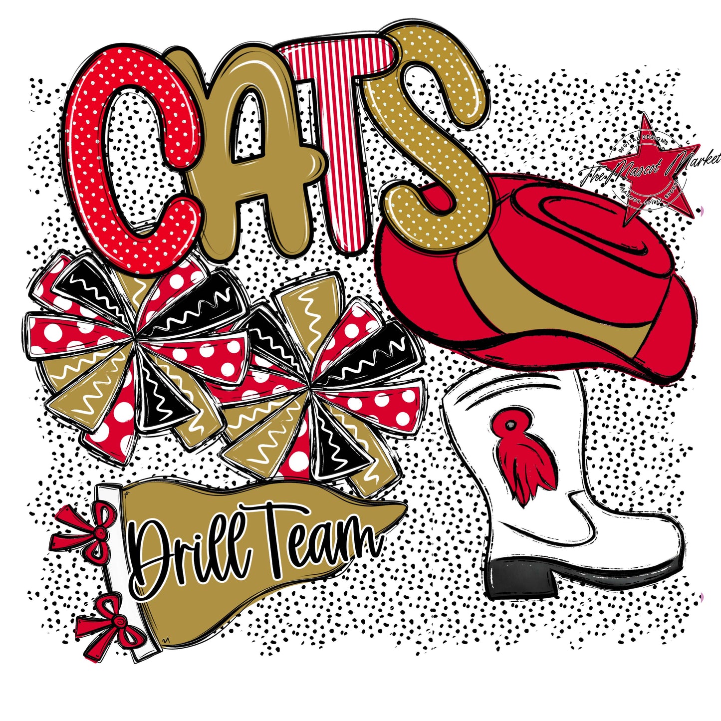 Cats Drillteam Spirit-Red & Gold